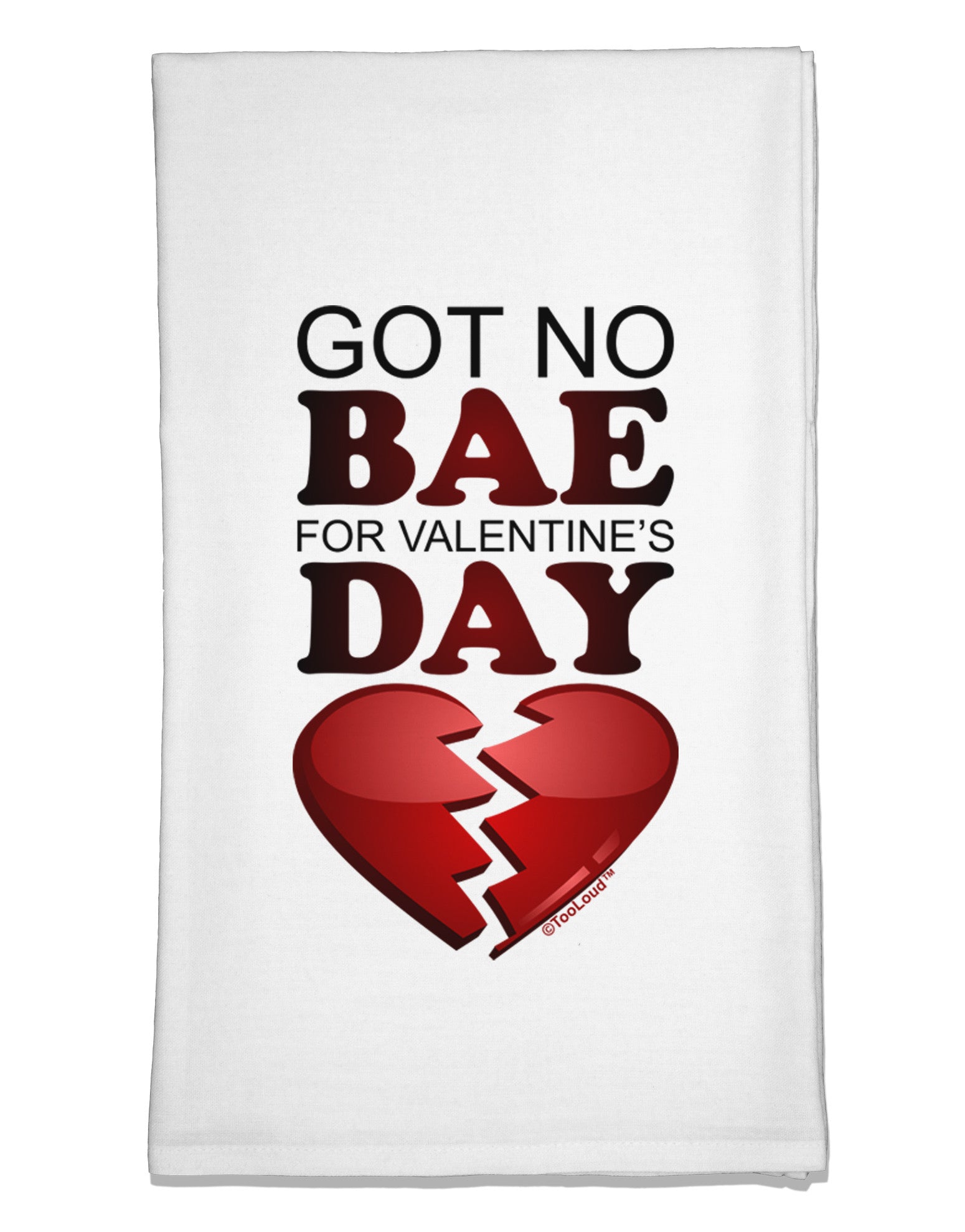 No Bae For Valentine's Day Flour Sack Dish Towels-Flour Sack Dish Towel-TooLoud-White-Davson Sales