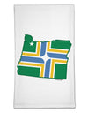 Portland Oregon Flag Flour Sack Dish Towel-Flour Sack Dish Towel-TooLoud-White-Davson Sales