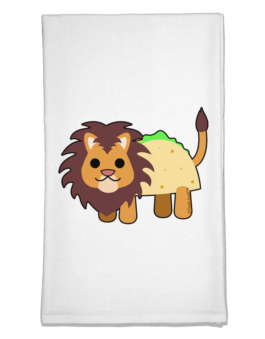 Cute Taco Lion Flour Sack Dish Towels-Flour Sack Dish Towel-TooLoud-White-Davson Sales