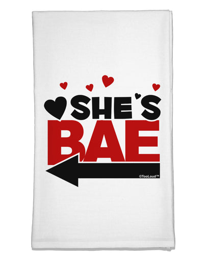 She's BAE - Left Arrow Flour Sack Dish Towels-Flour Sack Dish Towel-TooLoud-White-Davson Sales
