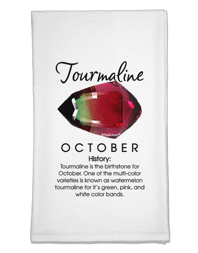 Birthstone Tourmaline Flour Sack Dish Towel by TooLoud-Flour Sack Dish Towel-TooLoud-White-Davson Sales