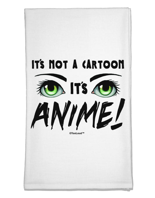Not A Cartoon Eyes Green Flour Sack Dish Towel by TooLoud-Flour Sack Dish Towel-TooLoud-White-Davson Sales