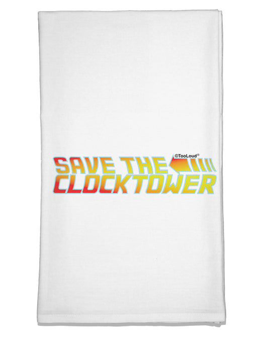 Save The Clock Tower Flour Sack Dish Towel by TooLoud-Flour Sack Dish Towel-TooLoud-White-Davson Sales