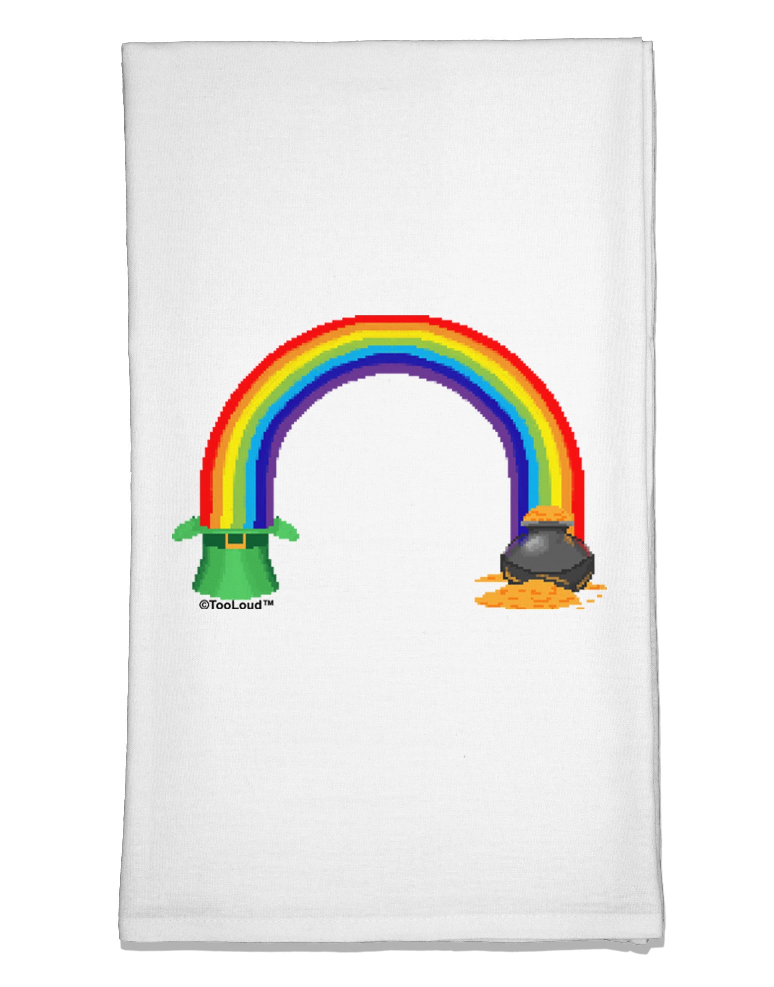 Pixel Pot of Gold Flour Sack Dish Towel-Flour Sack Dish Towel-TooLoud-White-Davson Sales
