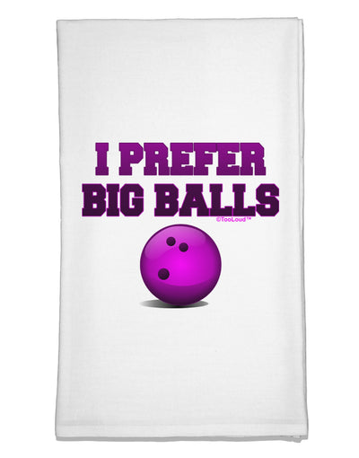 I Prefer Big Balls - Bowling Flour Sack Dish Towels-Flour Sack Dish Towel-TooLoud-White-Davson Sales