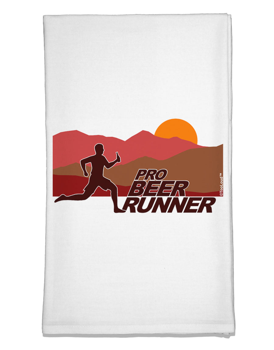 Pro Beer Runner Man Flour Sack Dish Towel-Flour Sack Dish Towel-TooLoud-White-Davson Sales