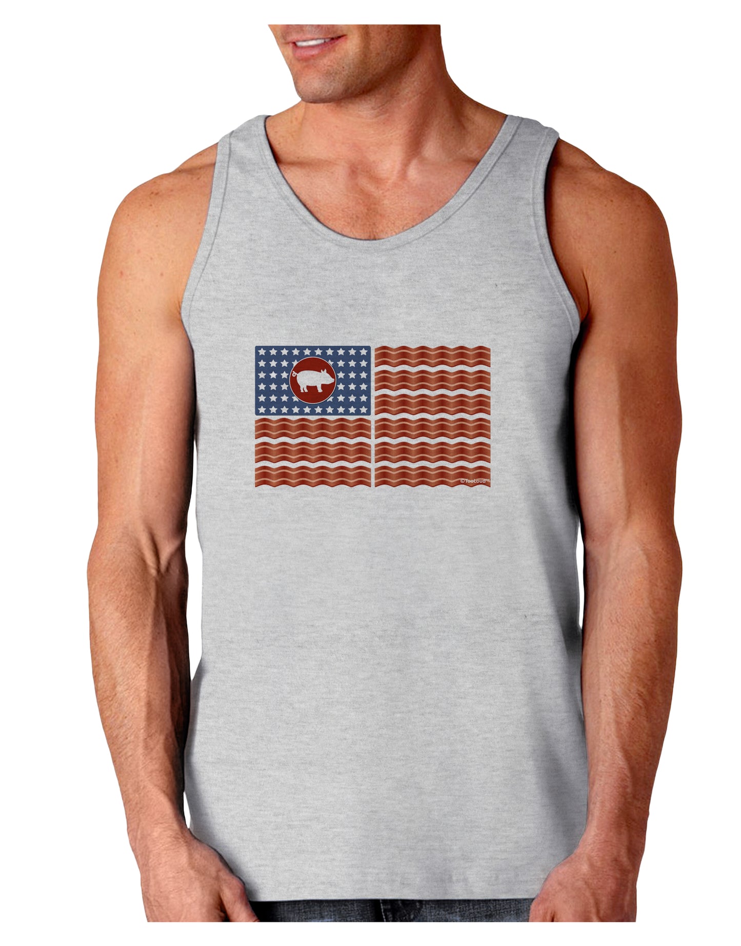 American Bacon Flag Loose Tank Top-Loose Tank Top-TooLoud-AshGray-Small-Davson Sales