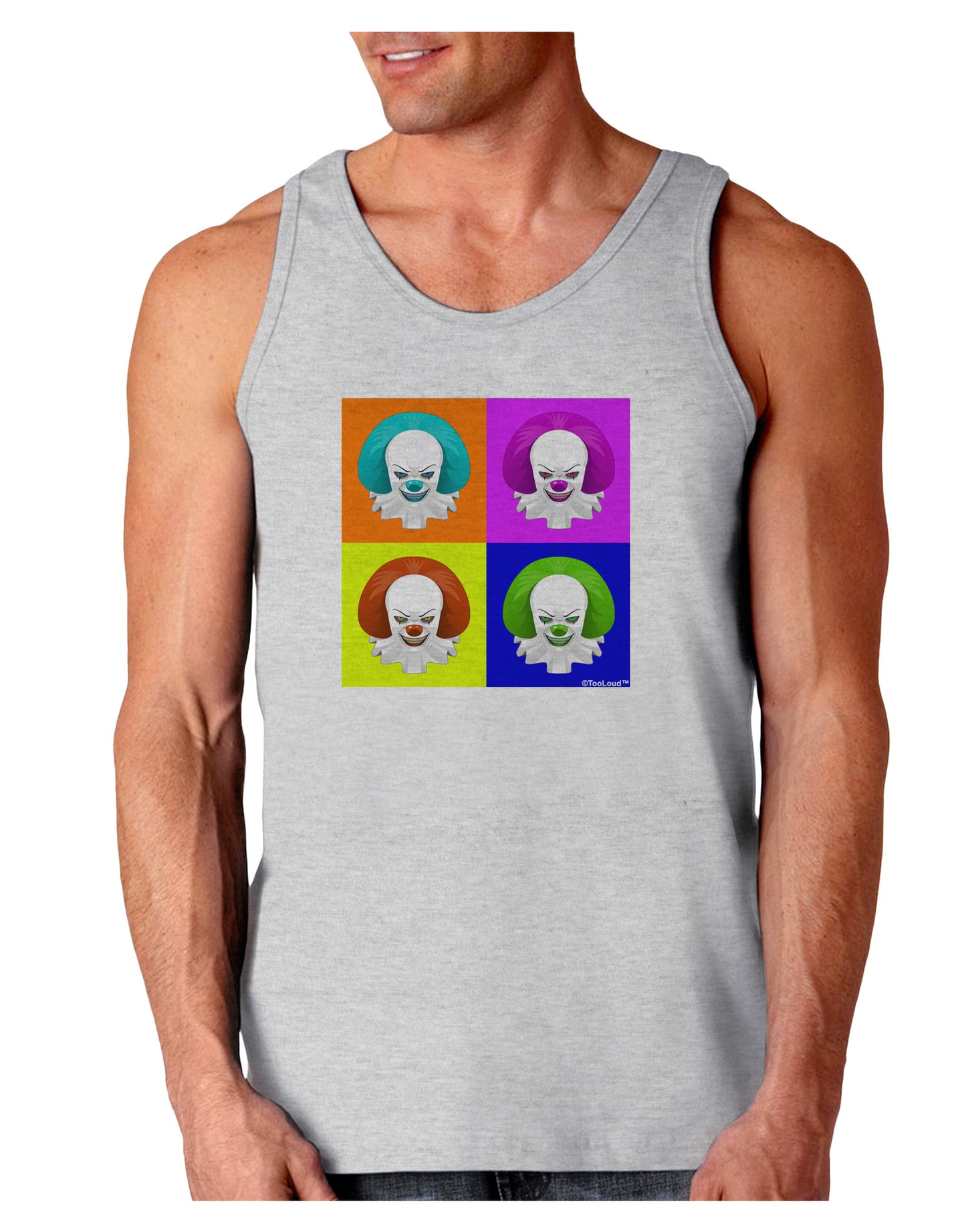Clown Face Pop Art Loose Tank Top-Loose Tank Top-TooLoud-AshGray-Small-Davson Sales