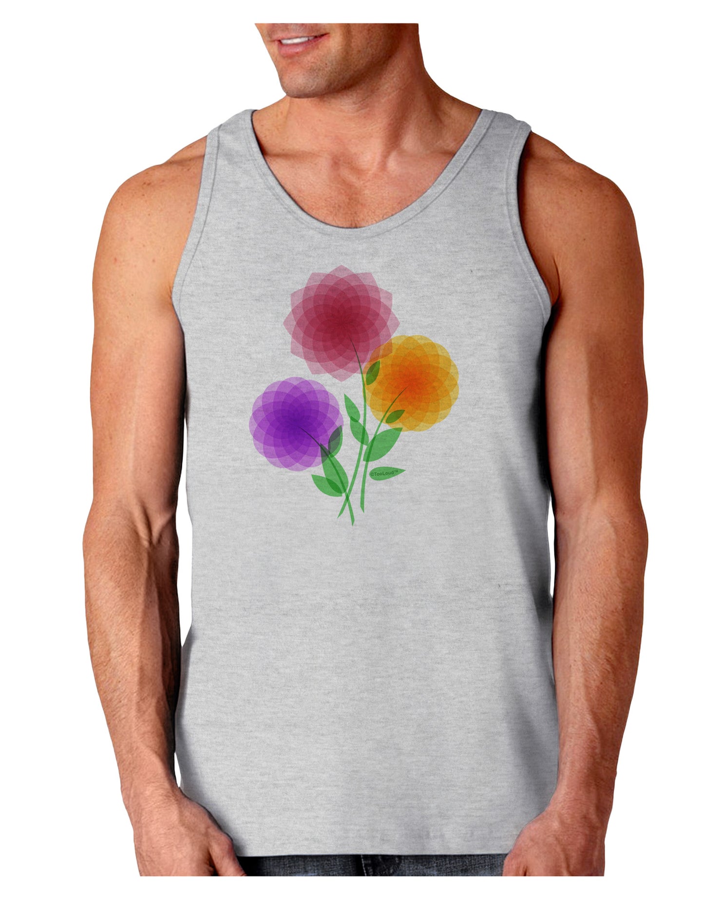 Crystal Dahlias Loose Tank Top-Loose Tank Top-TooLoud-AshGray-Small-Davson Sales