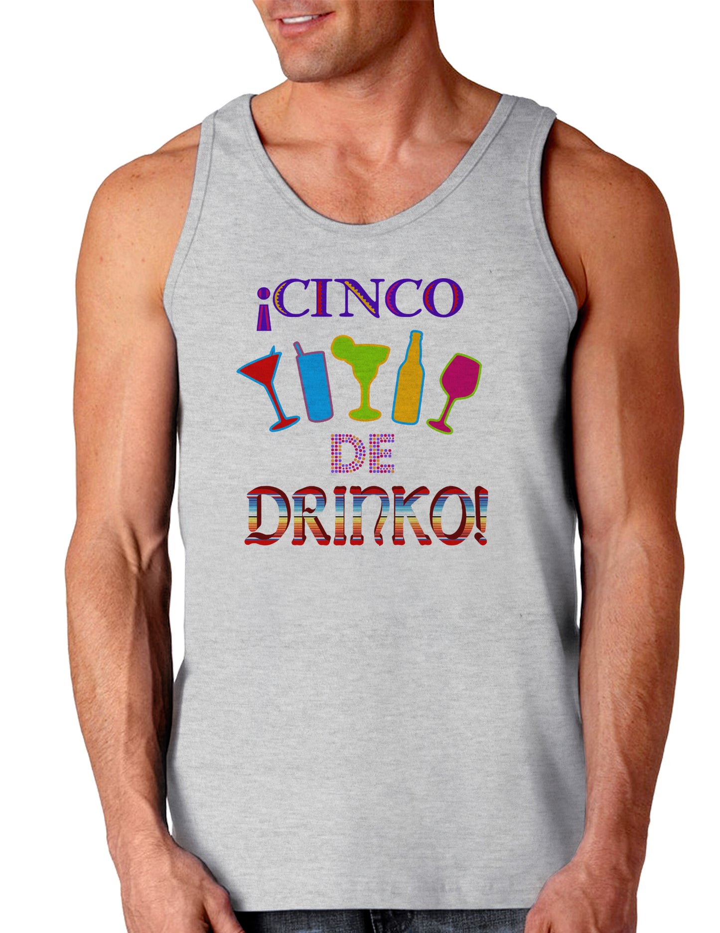Cinco de Drinko! Loose Tank Top-Loose Tank Top-TooLoud-AshGray-Small-Davson Sales