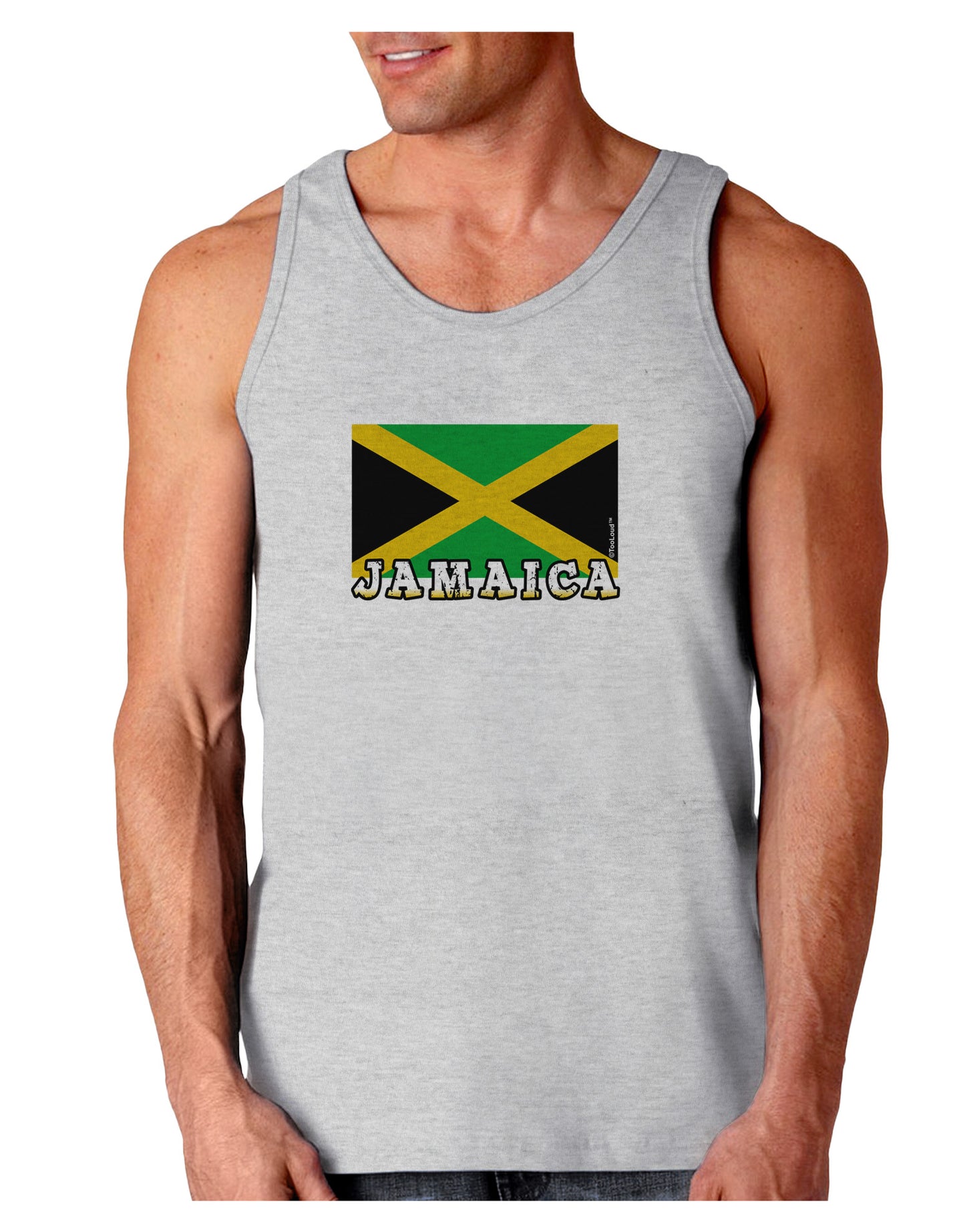 Jamaica Flag Loose Tank Top-Loose Tank Top-TooLoud-AshGray-Small-Davson Sales