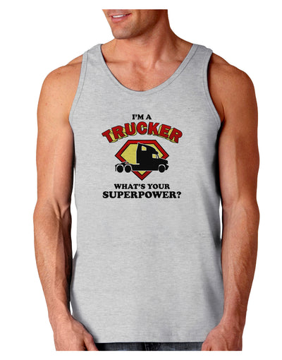 Trucker - Superpower Loose Tank Top-Loose Tank Top-TooLoud-AshGray-Small-Davson Sales