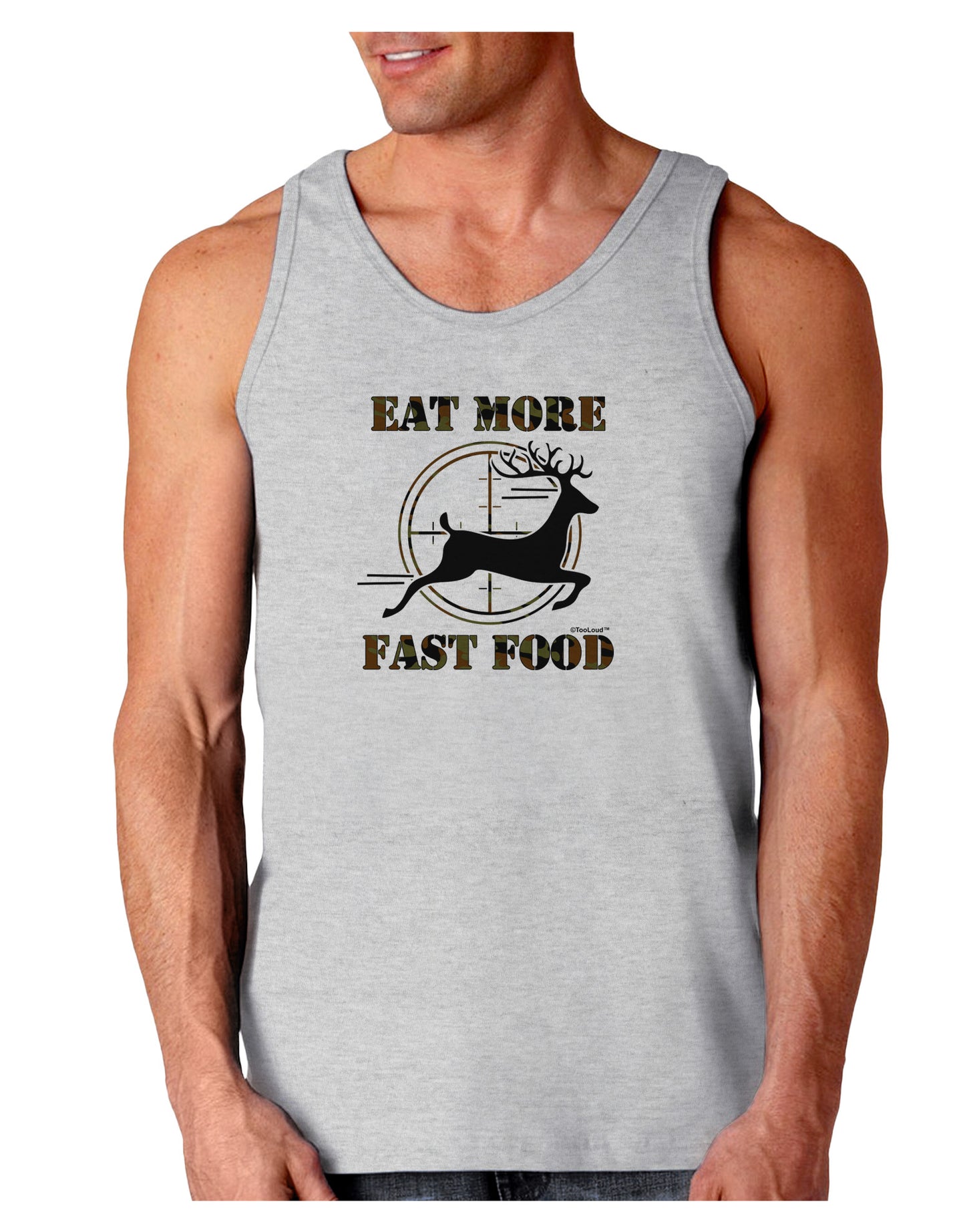 Eat More Fast Food - Deer Loose Tank Top-Loose Tank Top-TooLoud-AshGray-Small-Davson Sales