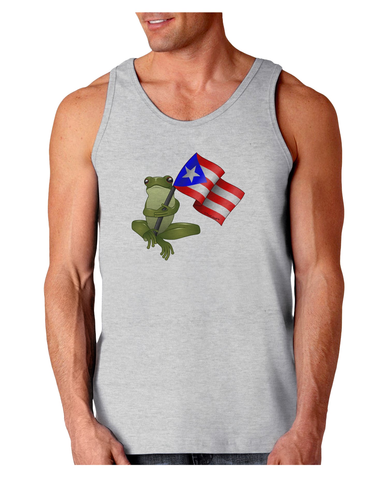 Coqui Holding Flag Loose Tank Top-Loose Tank Top-TooLoud-AshGray-Small-Davson Sales