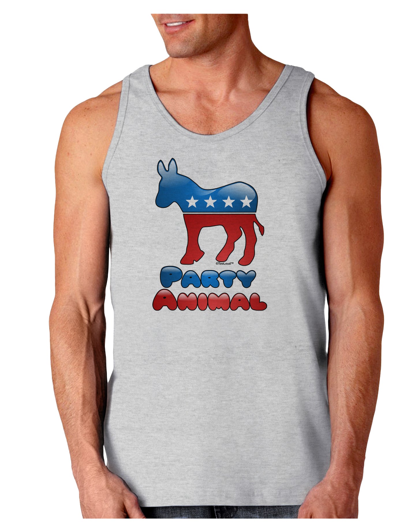 Democrat Party Animal Loose Tank Top-Loose Tank Top-TooLoud-AshGray-Small-Davson Sales