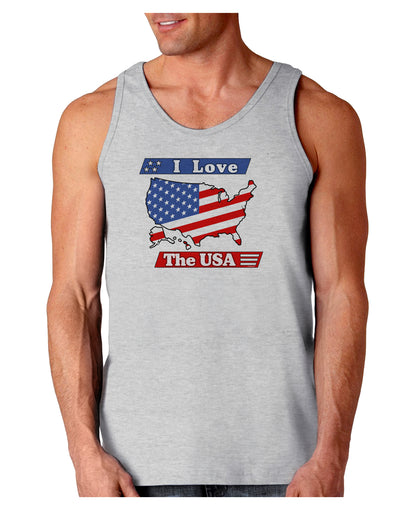 I Love The USA Loose Tank Top-Loose Tank Top-TooLoud-AshGray-Small-Davson Sales