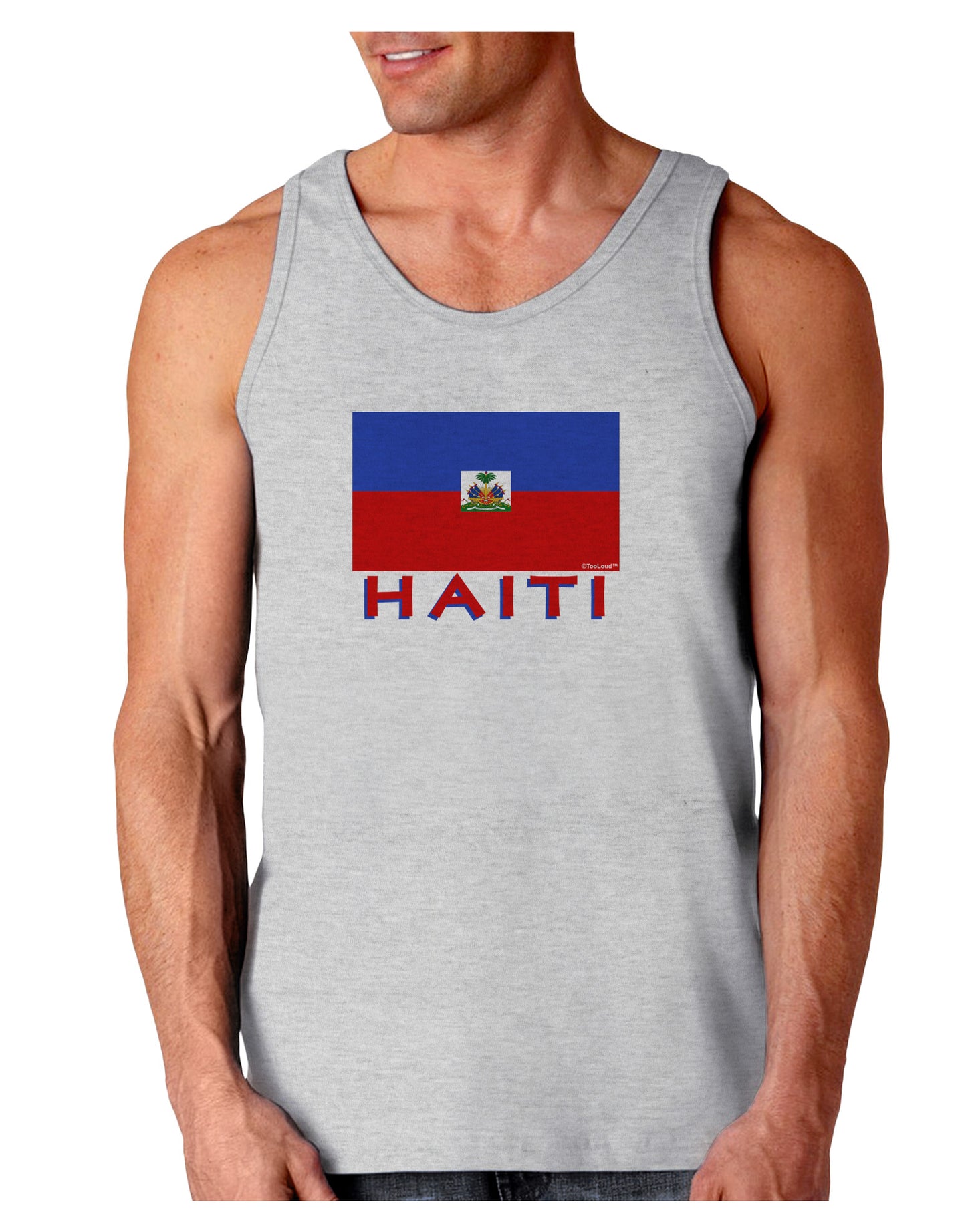 Haiti Flag Loose Tank Top-Loose Tank Top-TooLoud-AshGray-Small-Davson Sales