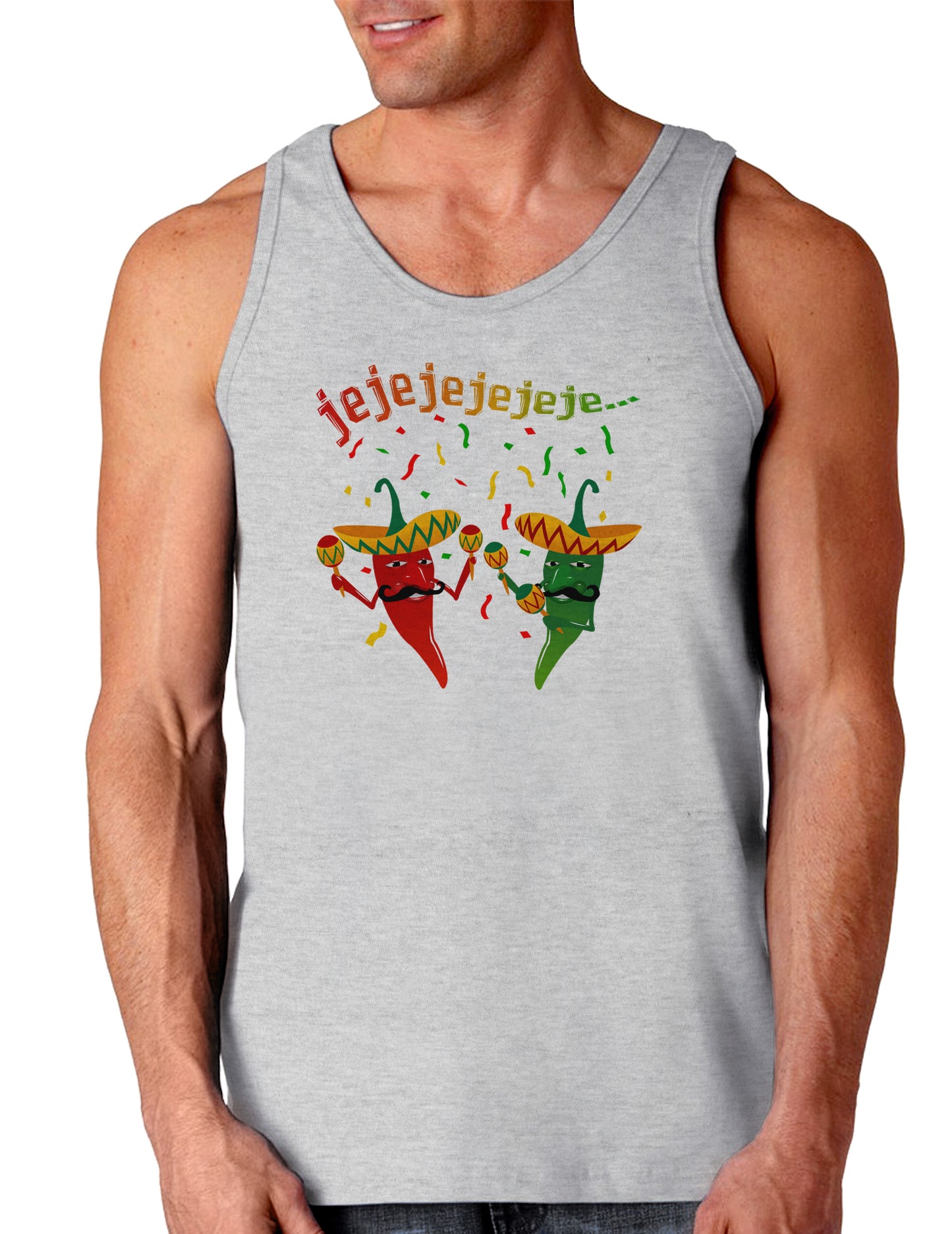 Jejeje Mexican Chili Peppers Loose Tank Top-Loose Tank Top-TooLoud-AshGray-Small-Davson Sales