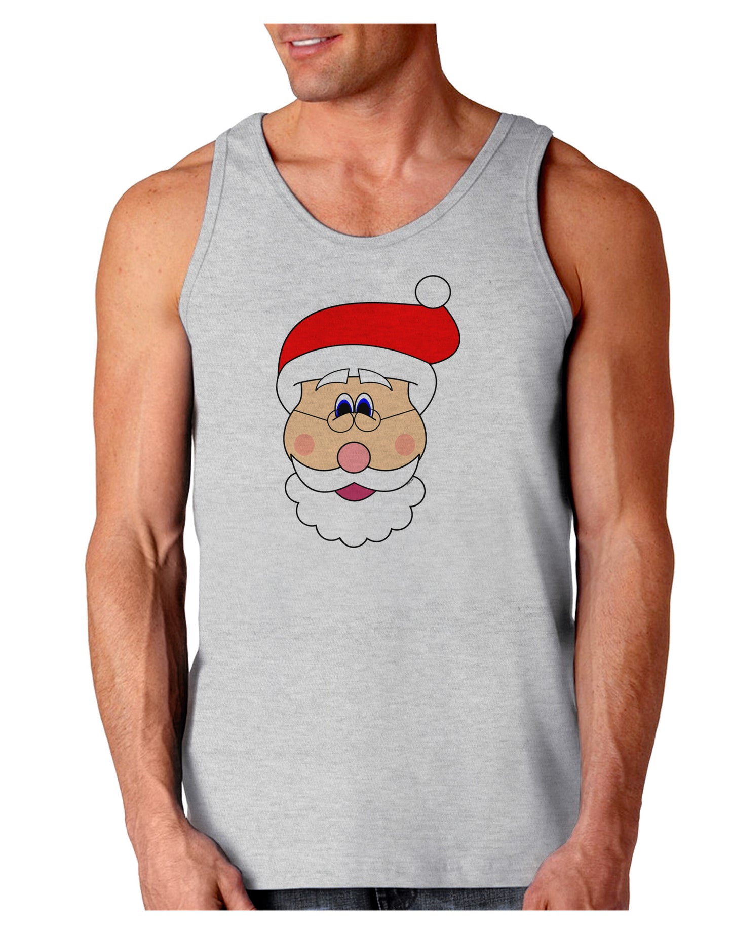 Santa Claus Face Christmas Loose Tank Top-Loose Tank Top-TooLoud-AshGray-Small-Davson Sales
