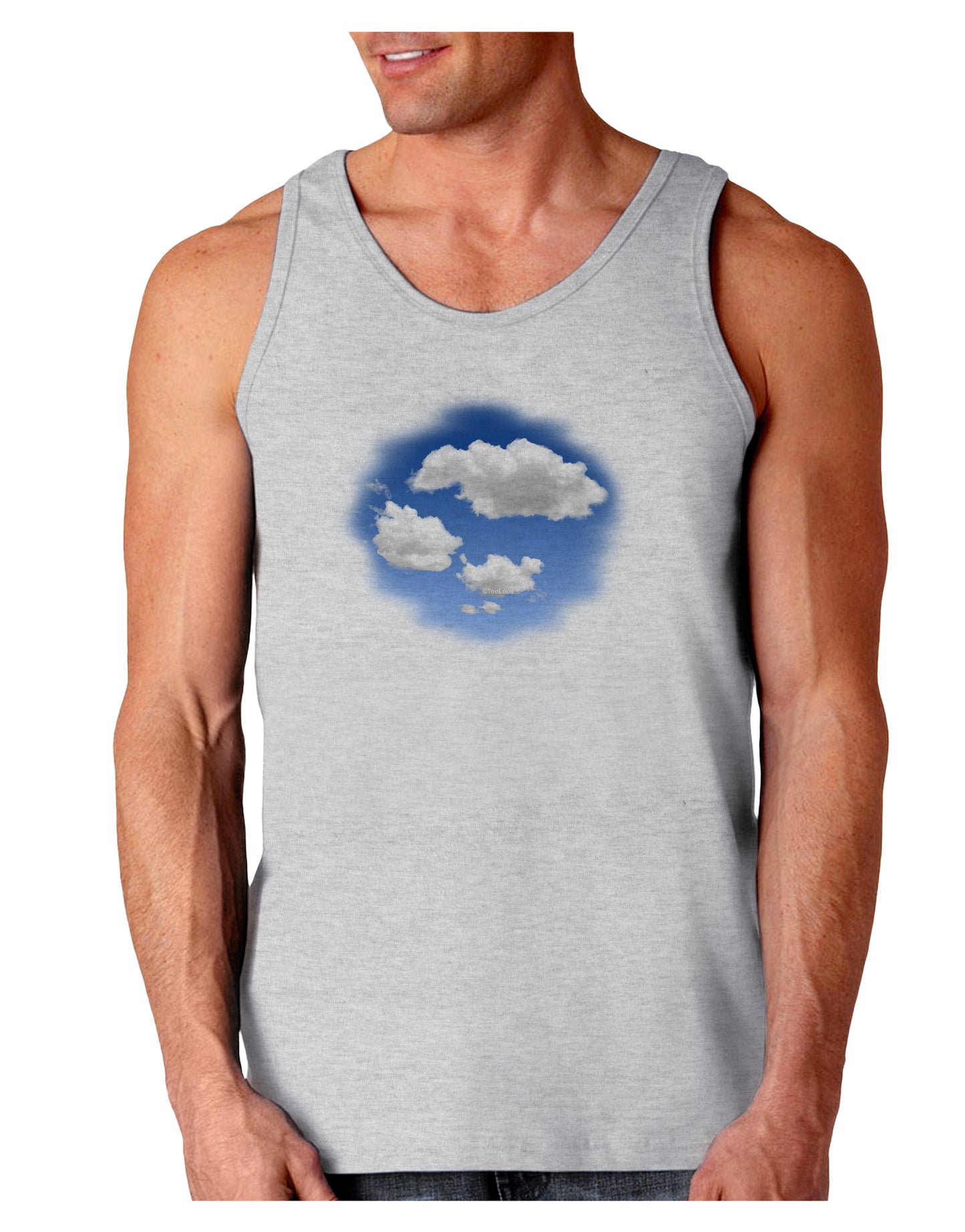 Blue Sky Puffy Clouds Loose Tank Top-Loose Tank Top-TooLoud-AshGray-Small-Davson Sales