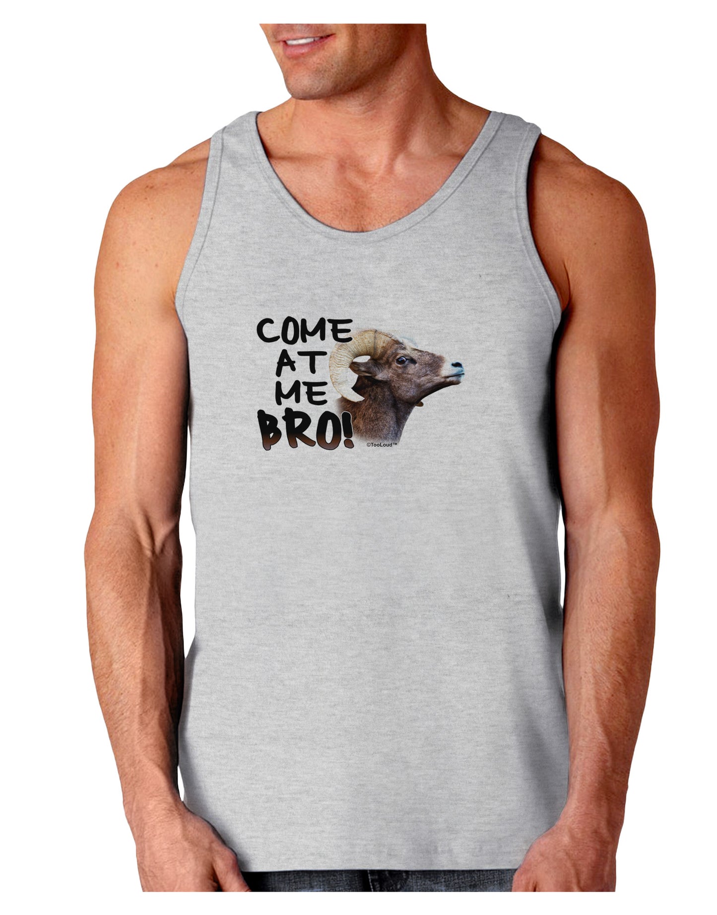 Come At Me Bro Big Horn Loose Tank Top-Loose Tank Top-TooLoud-AshGray-Small-Davson Sales