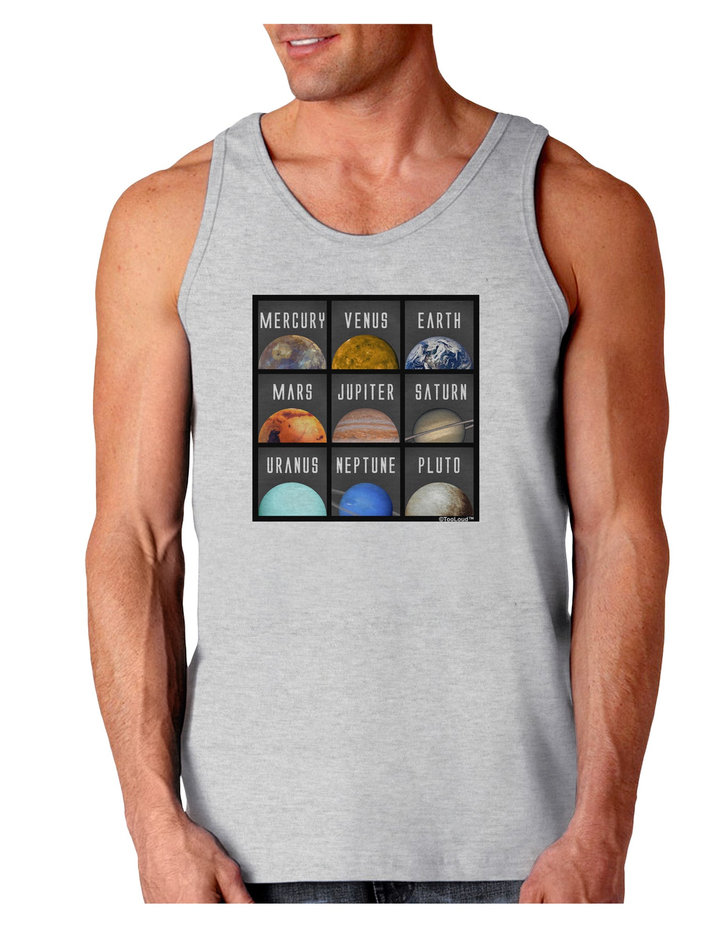 Solar System Squares Loose Tank Top-Loose Tank Top-TooLoud-AshGray-Small-Davson Sales