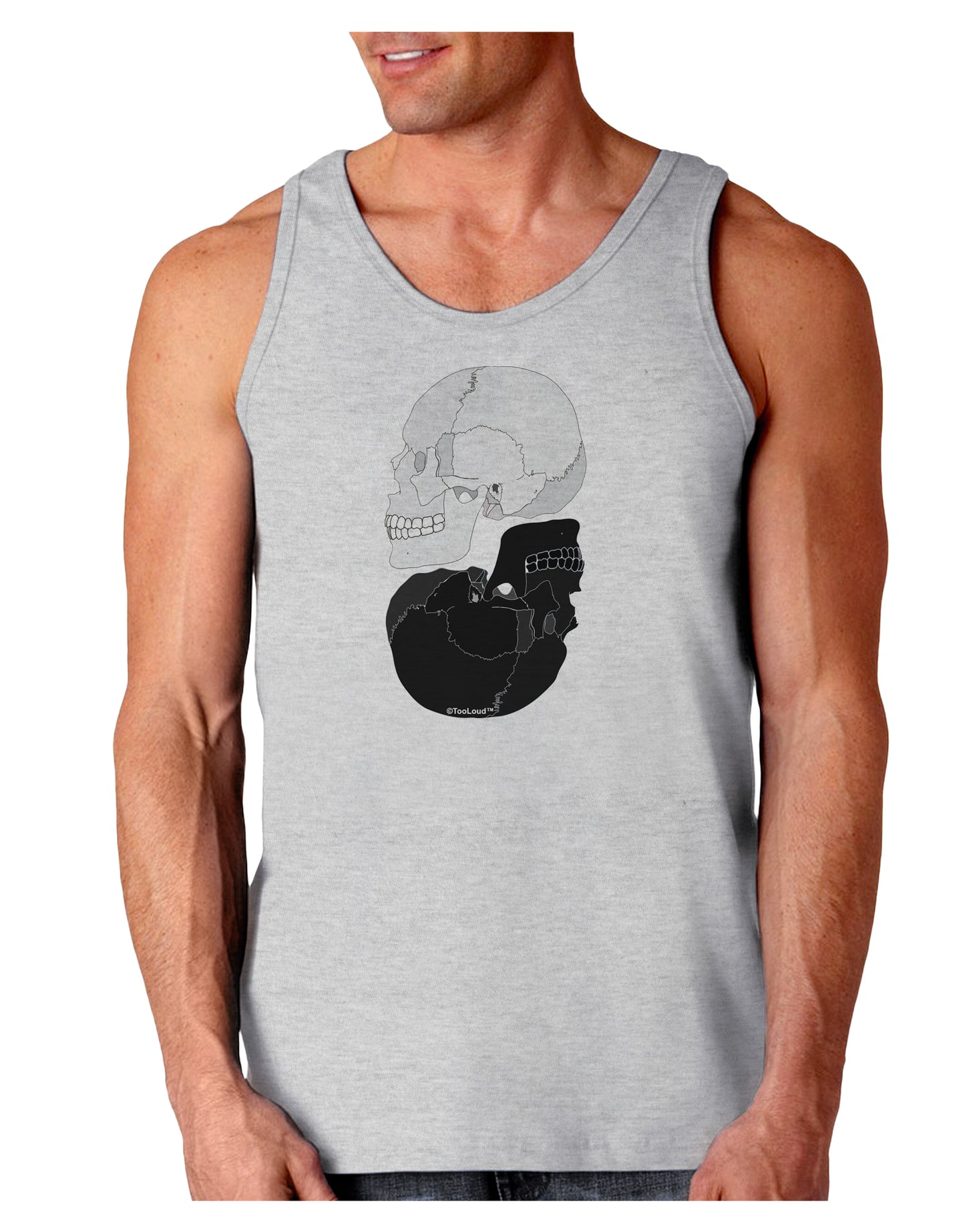 White And Black Inverted Skulls Loose Tank Top by TooLoud-Loose Tank Top-TooLoud-AshGray-Small-Davson Sales