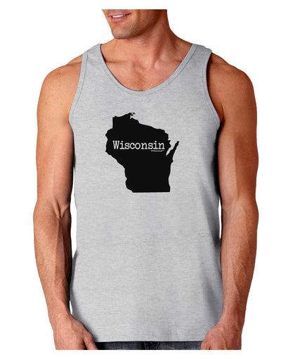 Wisconsin - United States Shape Loose Tank Top-Loose Tank Top-TooLoud-AshGray-Small-Davson Sales