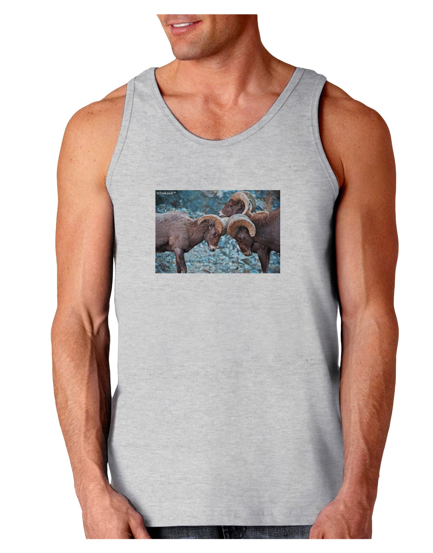 CO Bighorn Head Butt Loose Tank Top-Loose Tank Top-TooLoud-AshGray-Small-Davson Sales