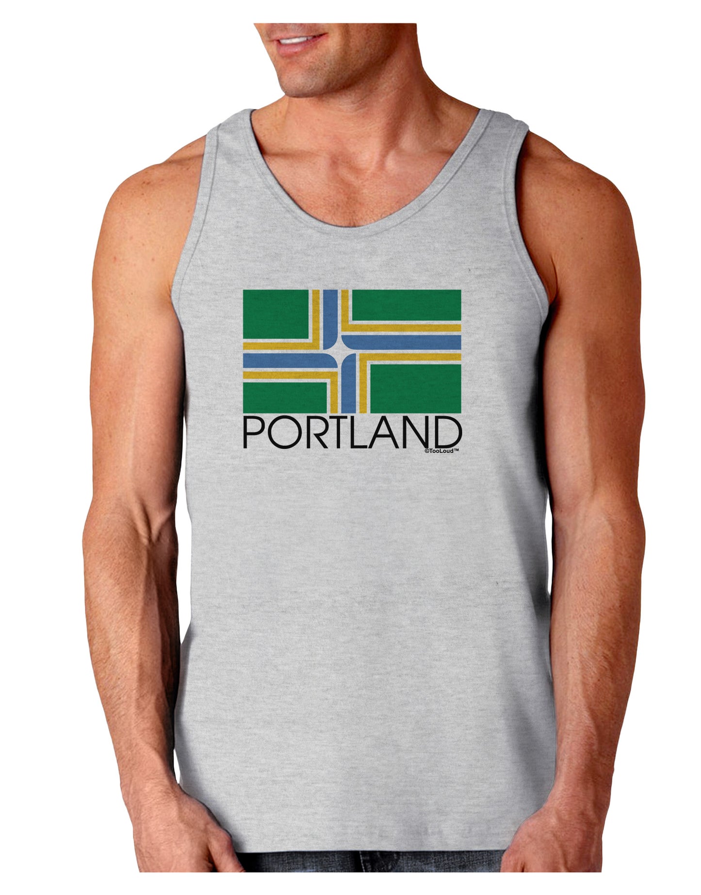 Portland Oregon Flag Text Loose Tank Top-Loose Tank Top-TooLoud-AshGray-Small-Davson Sales