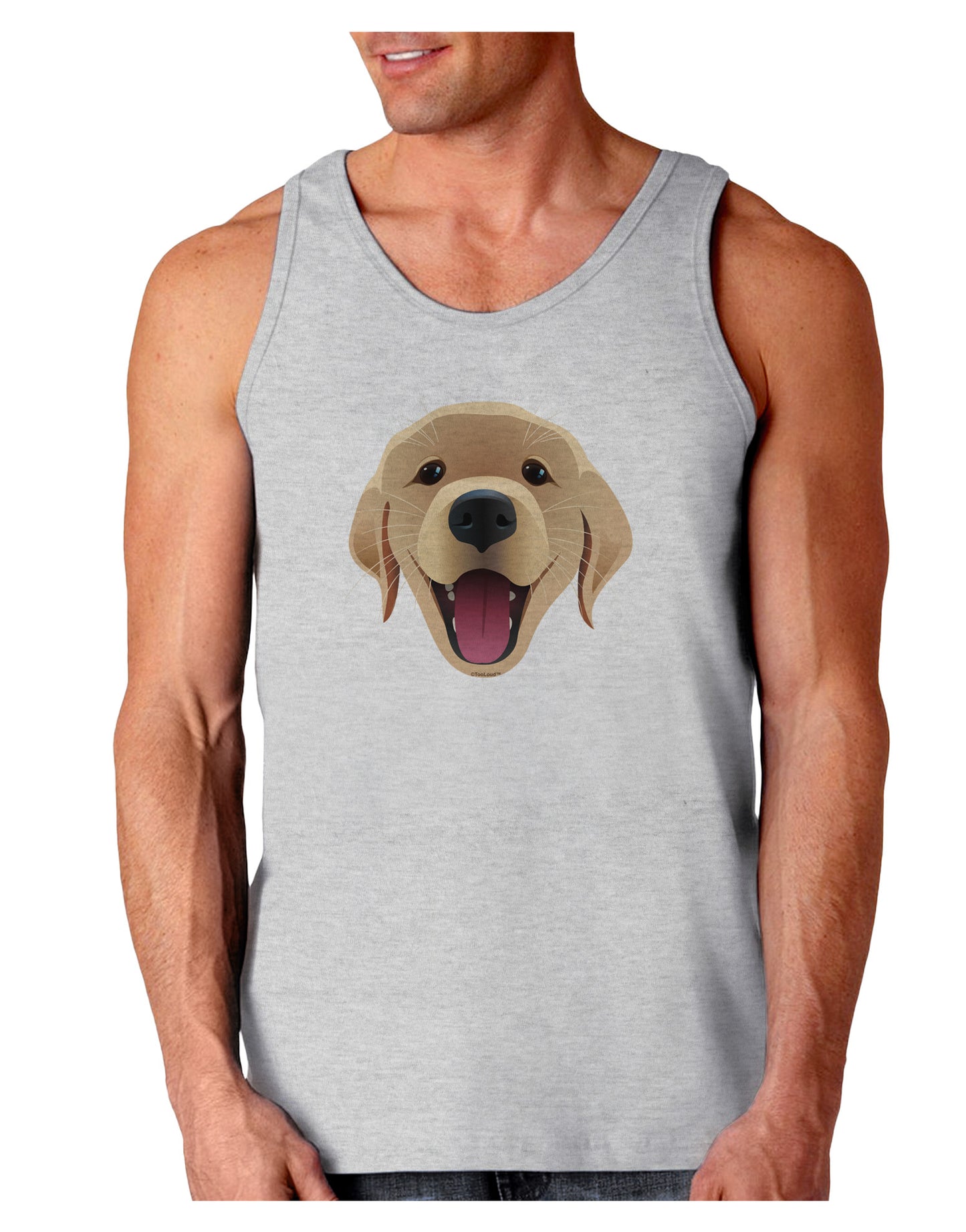 Cute Golden Retriever Puppy Face Loose Tank Top-Loose Tank Top-TooLoud-AshGray-Small-Davson Sales