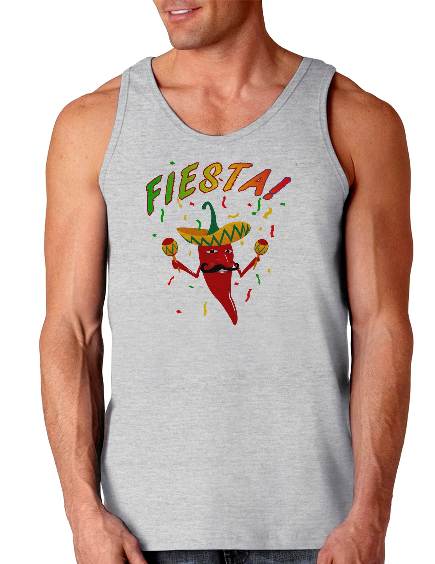 Chili Pepper de Fiesta Loose Tank Top-Loose Tank Top-TooLoud-AshGray-Small-Davson Sales