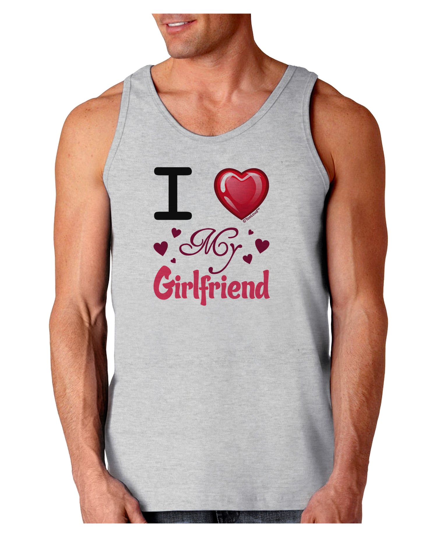 I Love Heart My Girlfriend Loose Tank Top-Loose Tank Top-TooLoud-AshGray-Small-Davson Sales