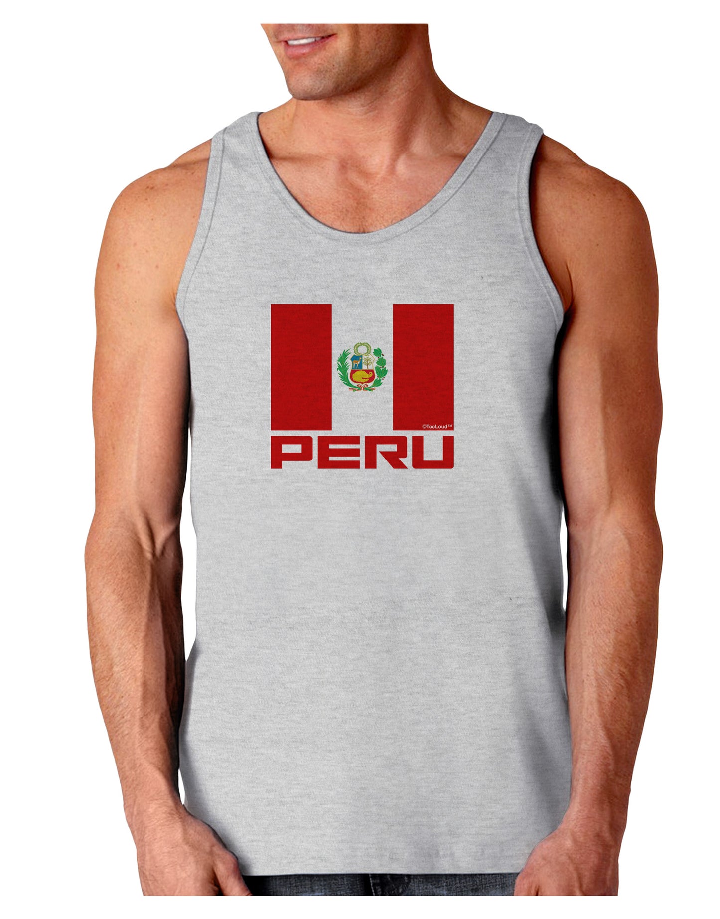 Peru Flag Loose Tank Top-Loose Tank Top-TooLoud-AshGray-Small-Davson Sales