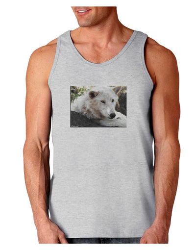 Laying White Wolf Loose Tank Top-Loose Tank Top-TooLoud-AshGray-Small-Davson Sales