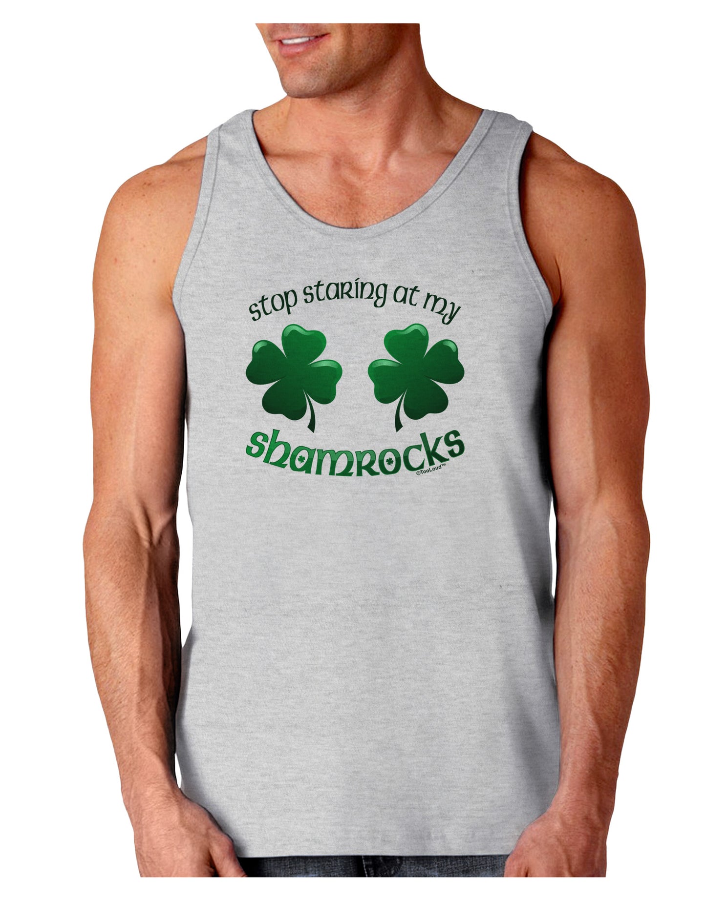 Stop Staring At My Shamrocks Loose Tank Top-Loose Tank Top-TooLoud-AshGray-Small-Davson Sales