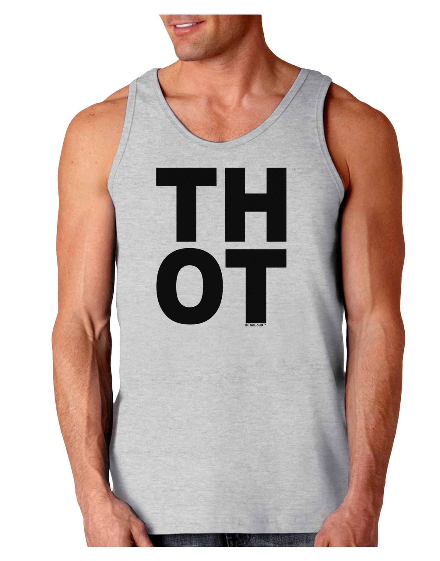 THOT Bold Text Loose Tank Top-Loose Tank Top-TooLoud-AshGray-Small-Davson Sales