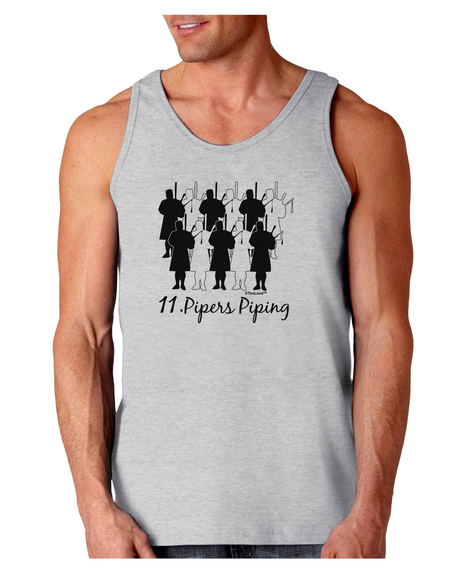 Eleven Pipers Piping Text Loose Tank Top-Loose Tank Top-TooLoud-AshGray-Small-Davson Sales