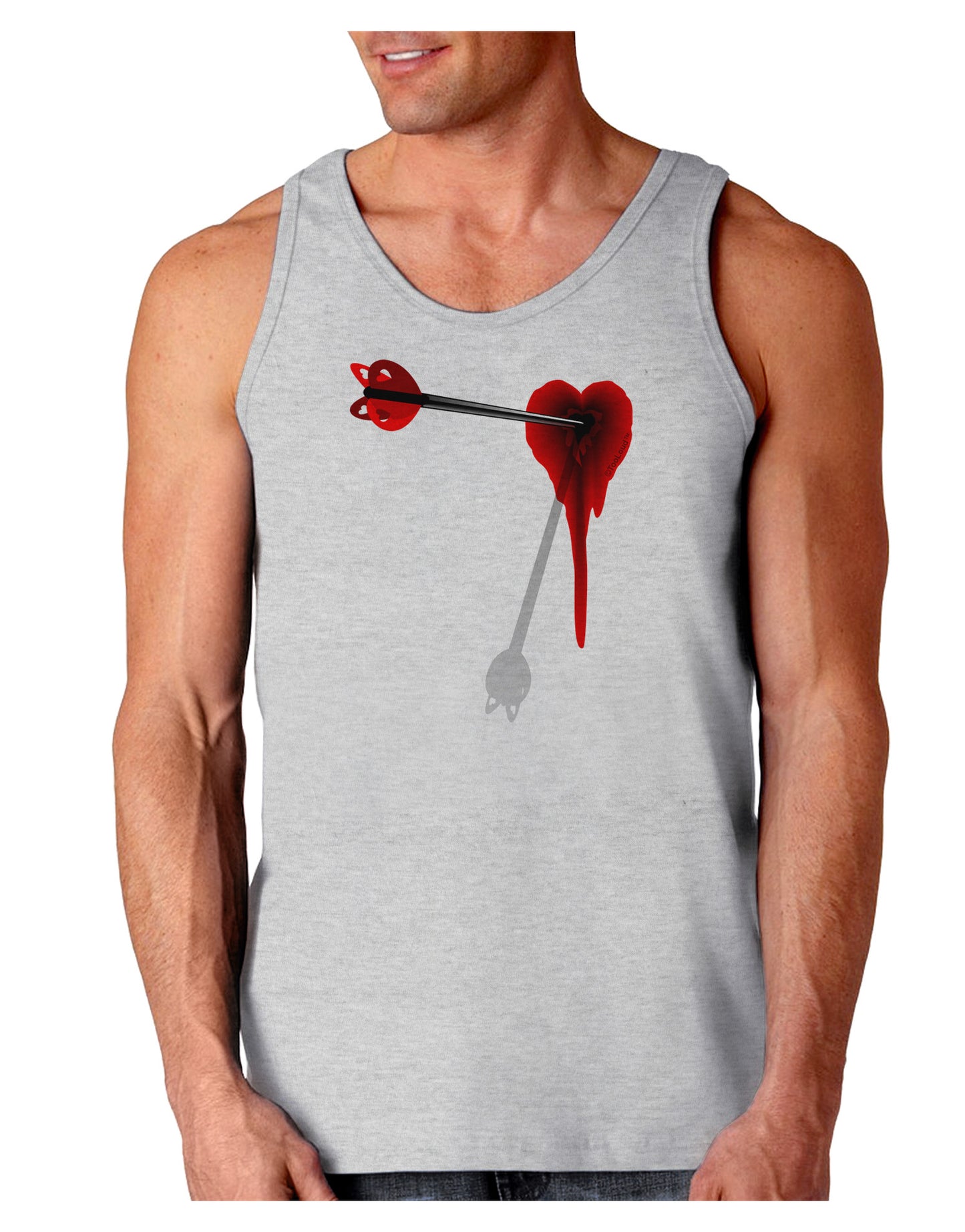 Cupid's Arrow Heart Shot Wound Loose Tank Top-Loose Tank Top-TooLoud-AshGray-Small-Davson Sales