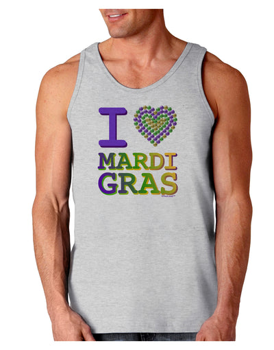 I Love Heart Mardi Gras Loose Tank Top-Loose Tank Top-TooLoud-AshGray-Small-Davson Sales