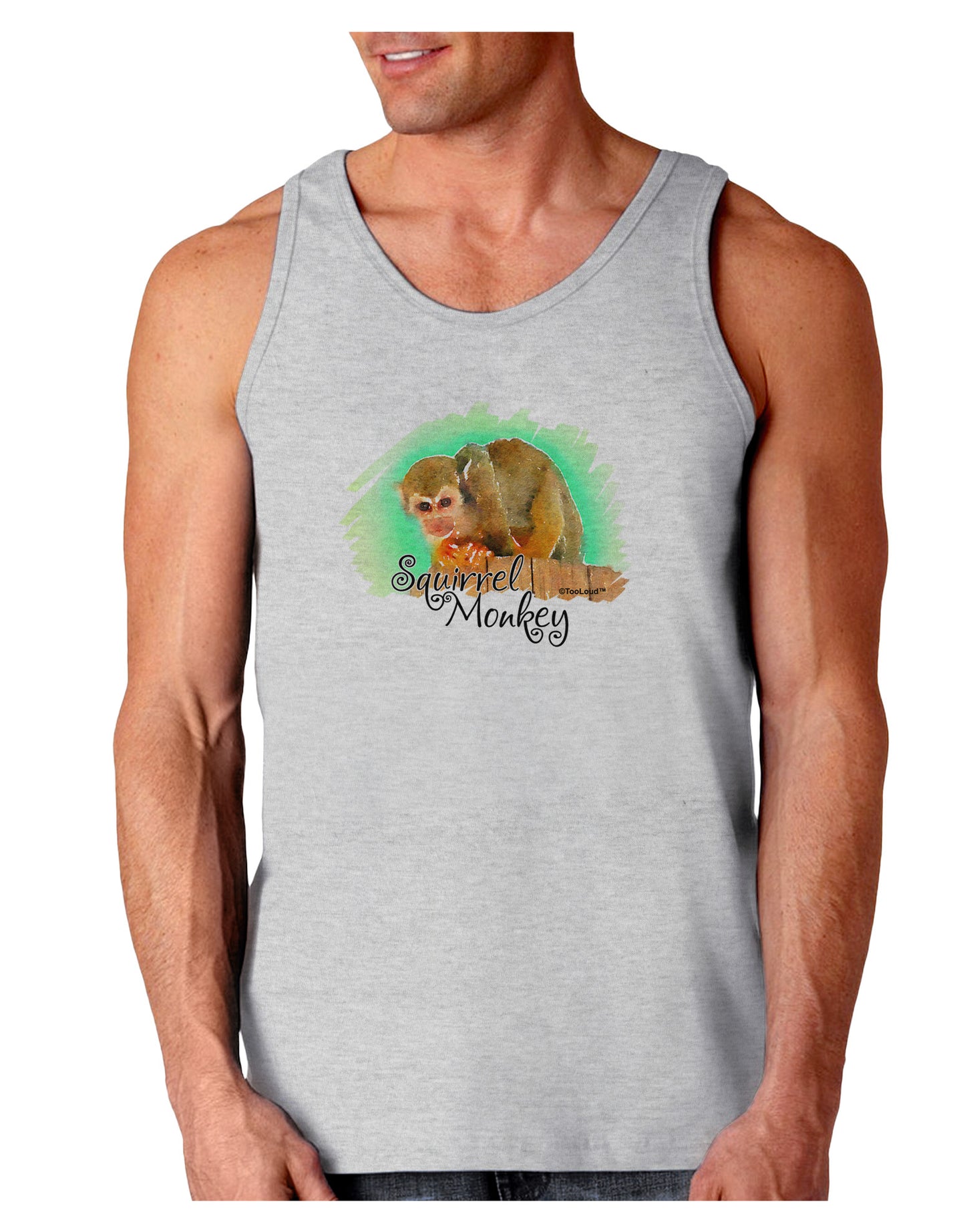 Squirrel Monkey Watercolor Text Loose Tank Top-Loose Tank Top-TooLoud-AshGray-Small-Davson Sales