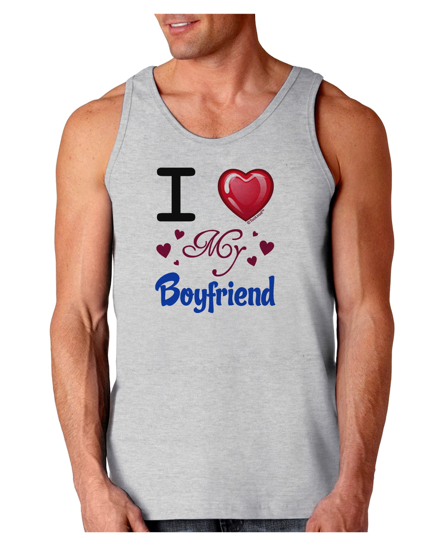 I Love Heart My Boyfriend Loose Tank Top-Loose Tank Top-TooLoud-AshGray-Small-Davson Sales