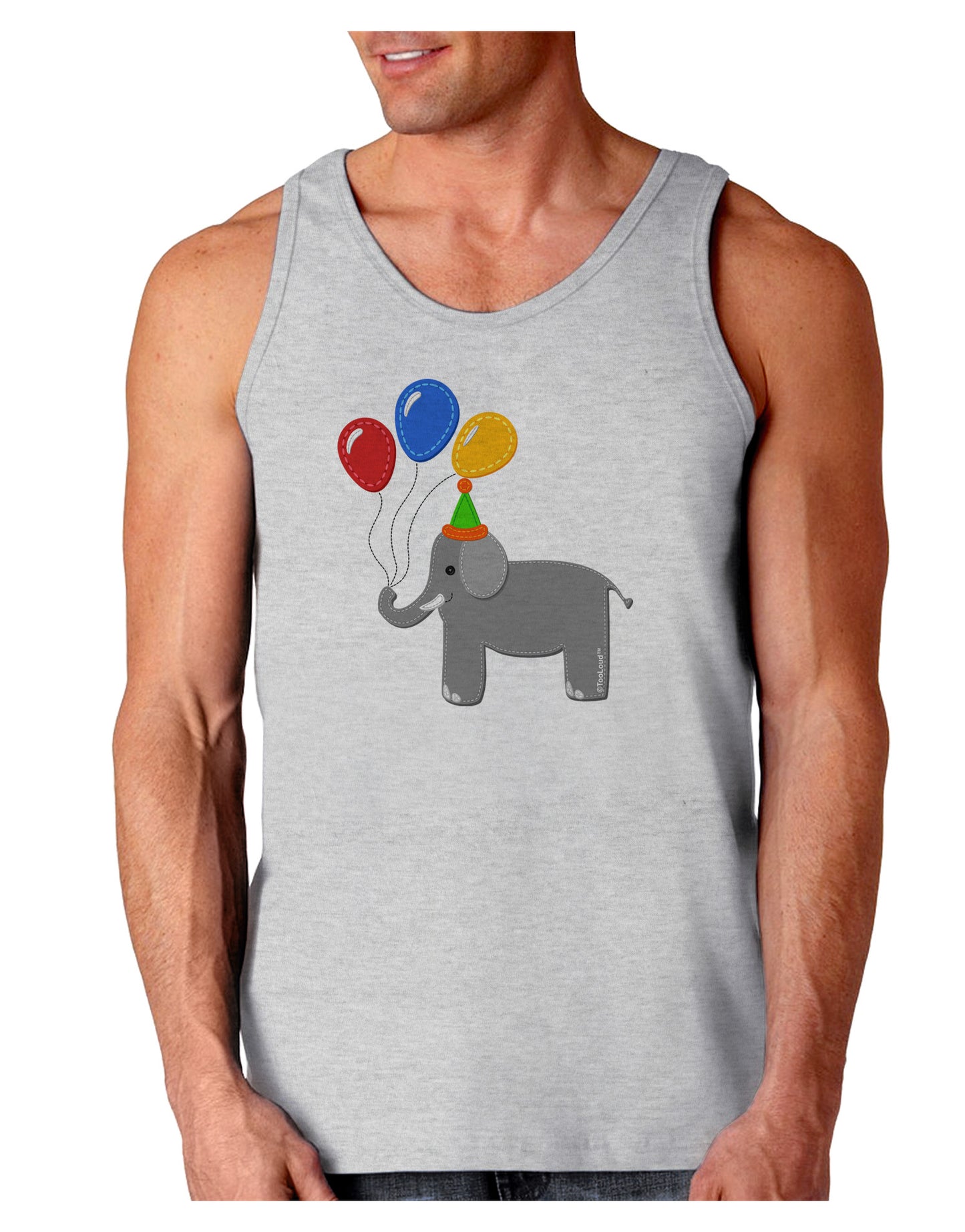 Cute Elephant with Balloons Loose Tank Top-Loose Tank Top-TooLoud-AshGray-Small-Davson Sales