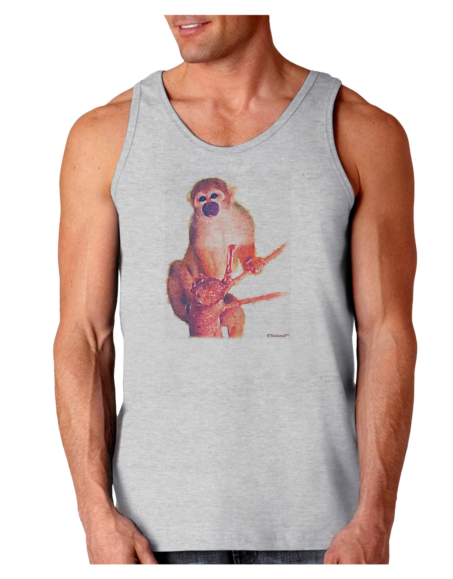 Monkey in Tree Watercolor Loose Tank Top-Loose Tank Top-TooLoud-AshGray-Small-Davson Sales