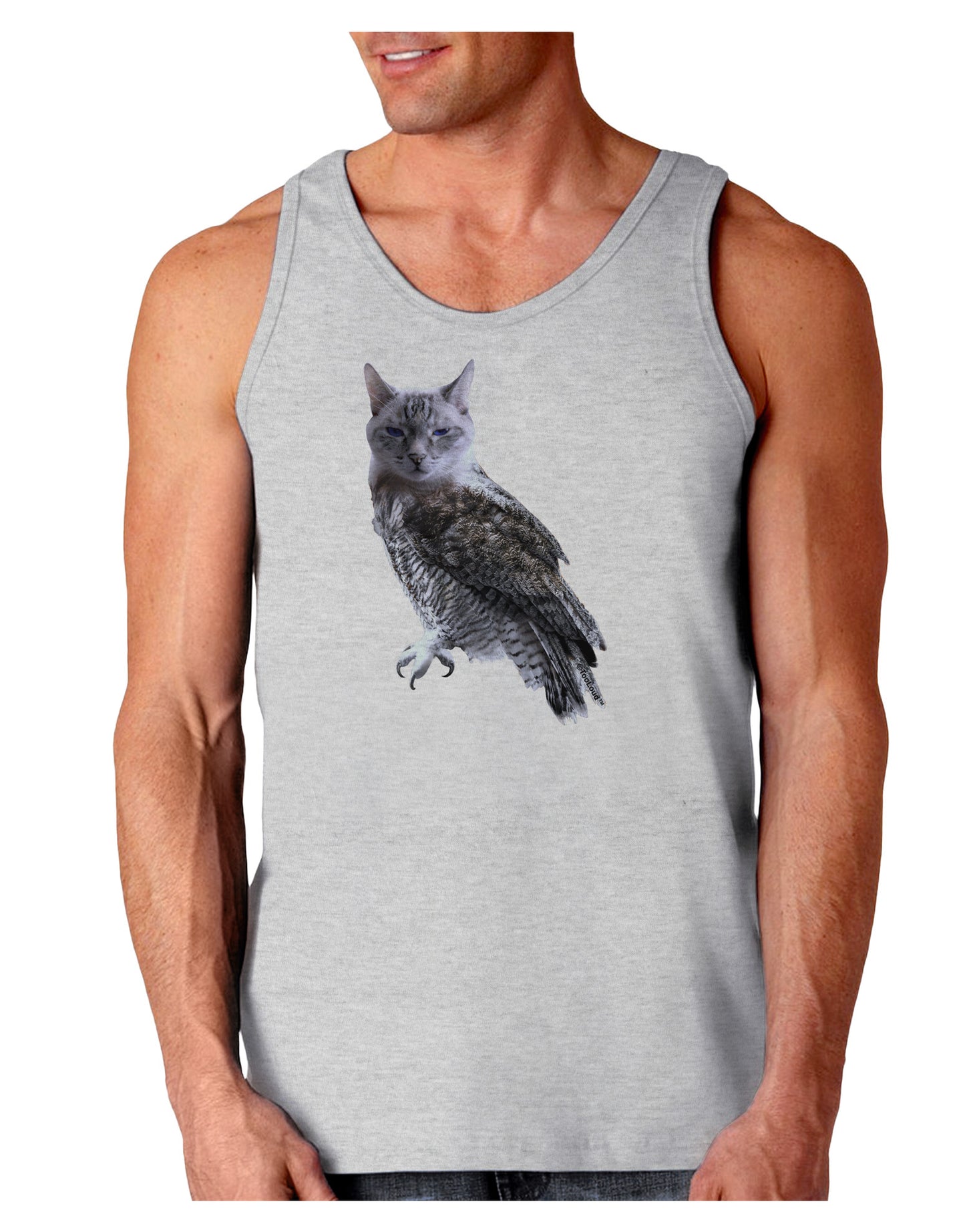 Lucky Cat Owl Loose Tank Top-Loose Tank Top-TooLoud-AshGray-Small-Davson Sales