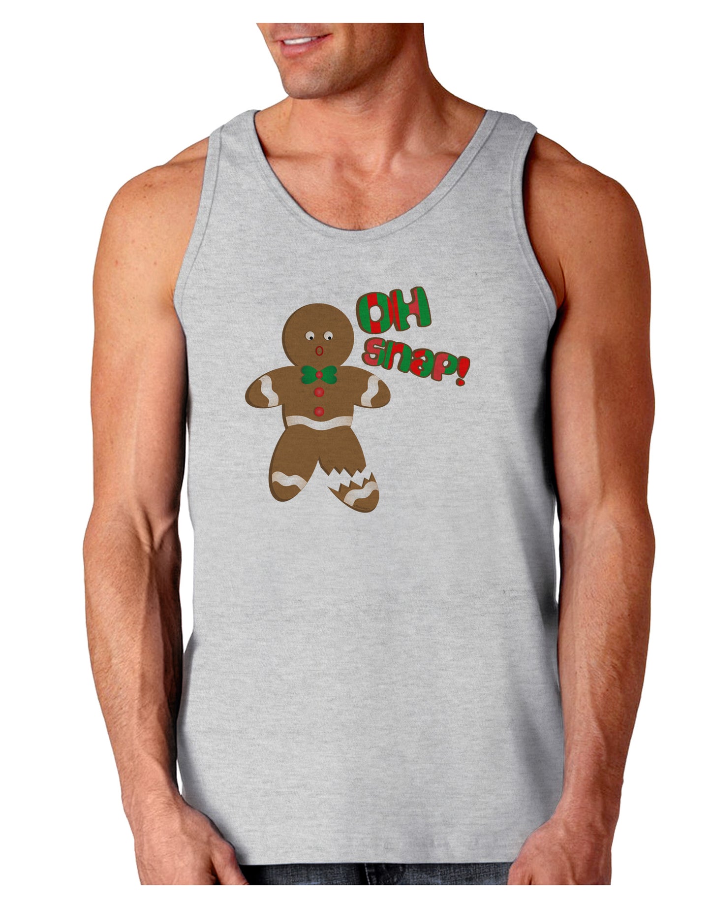 Oh Snap Gingerbread Man Christmas Loose Tank Top-Loose Tank Top-TooLoud-AshGray-Small-Davson Sales