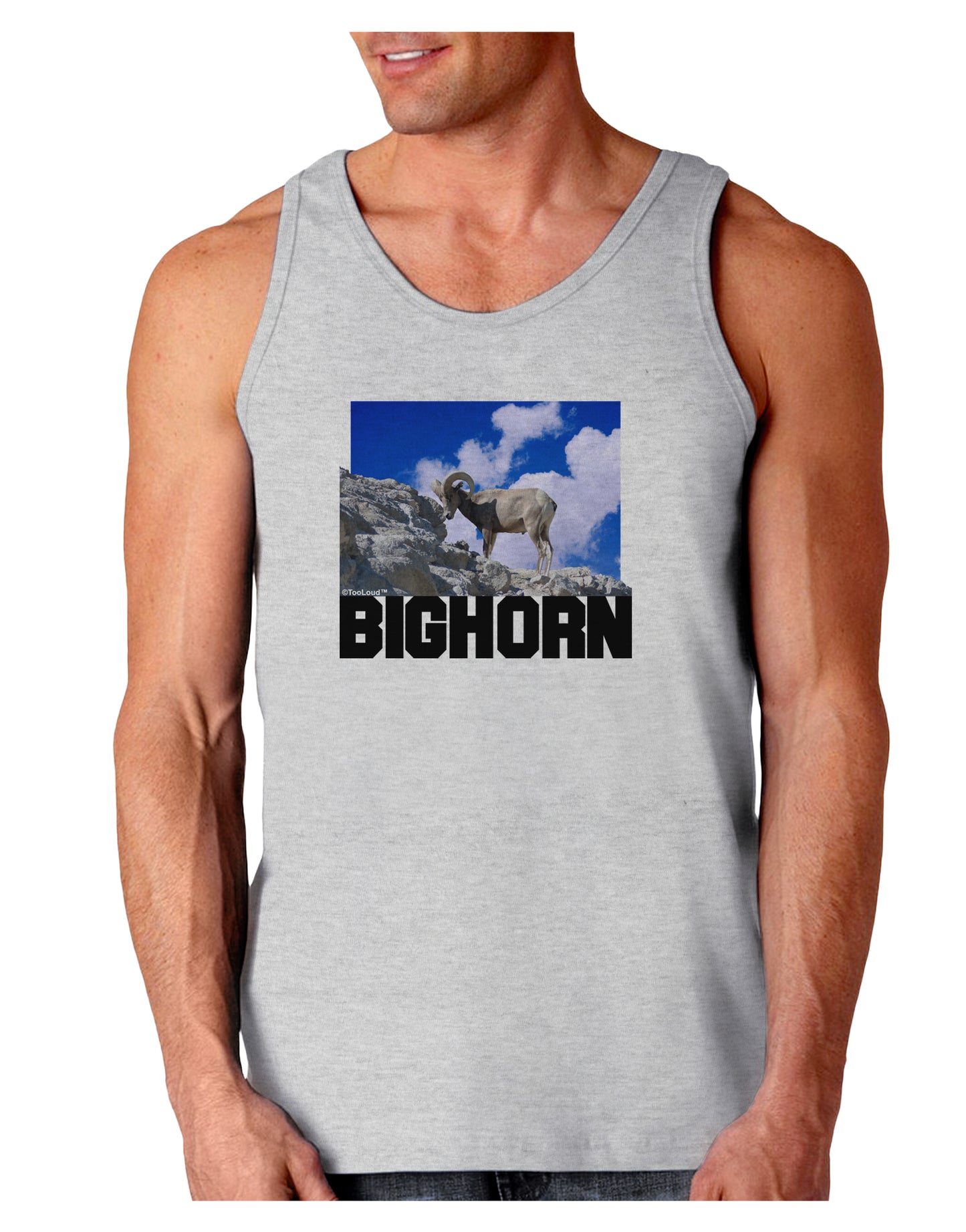 Bighorn Ram Text Loose Tank Top-Loose Tank Top-TooLoud-AshGray-Small-Davson Sales