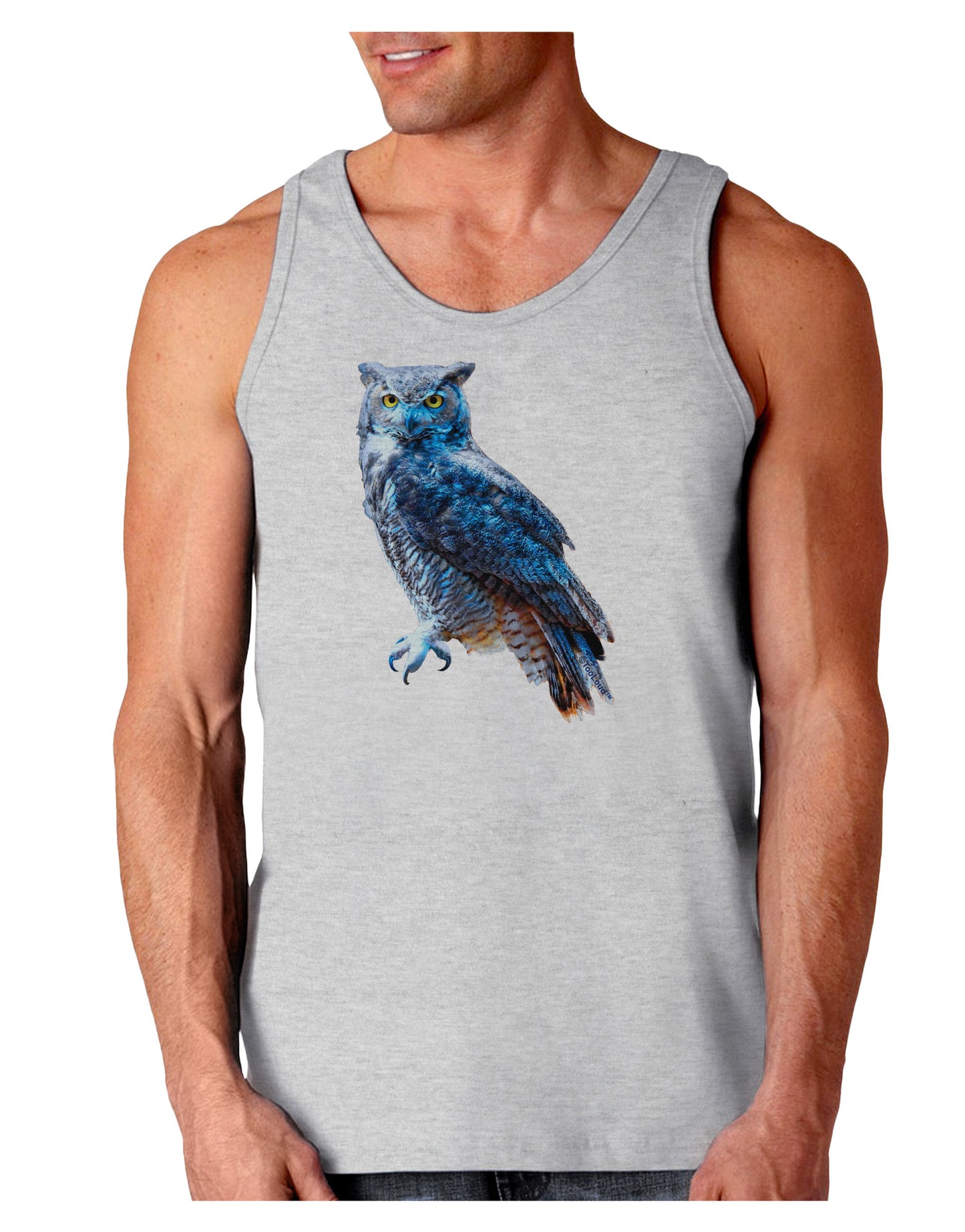 Colorful Great Horned Owl Loose Tank Top-Loose Tank Top-TooLoud-AshGray-Small-Davson Sales
