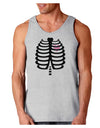 Black Skeleton Ribcage with Pink Heart Halloween Loose Tank Top-Loose Tank Top-TooLoud-AshGray-Small-Davson Sales