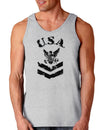 USA Military Navy Stencil Logo Loose Tank Top-Loose Tank Top-TooLoud-AshGray-Small-Davson Sales